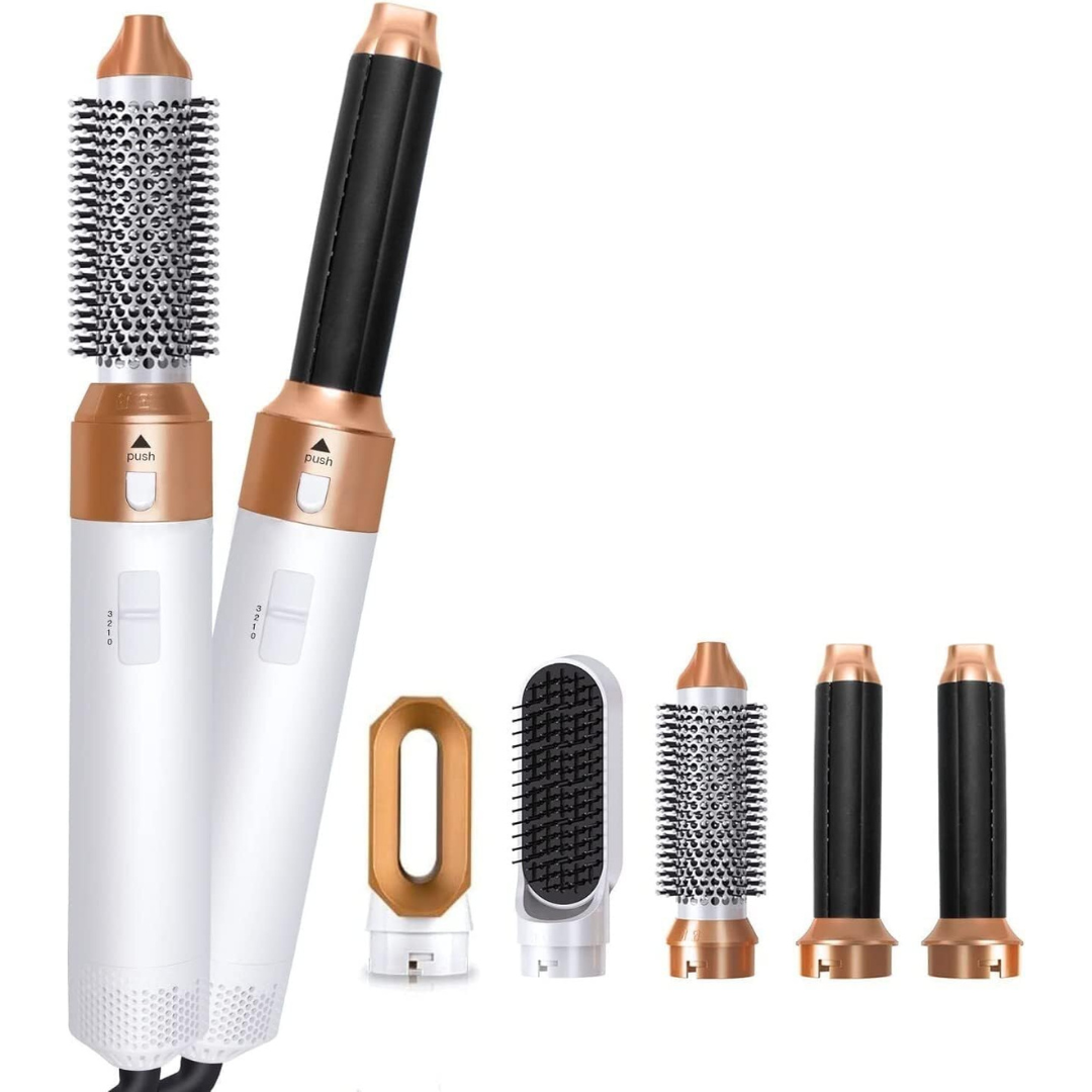 FRETE GRÁTIS - Escova Ellegance Deluxe Hair 5 em 1, Alisa, Seca, Modela, Faz Cachos e Anti-Frizz - BIVOLT (110v/220v)