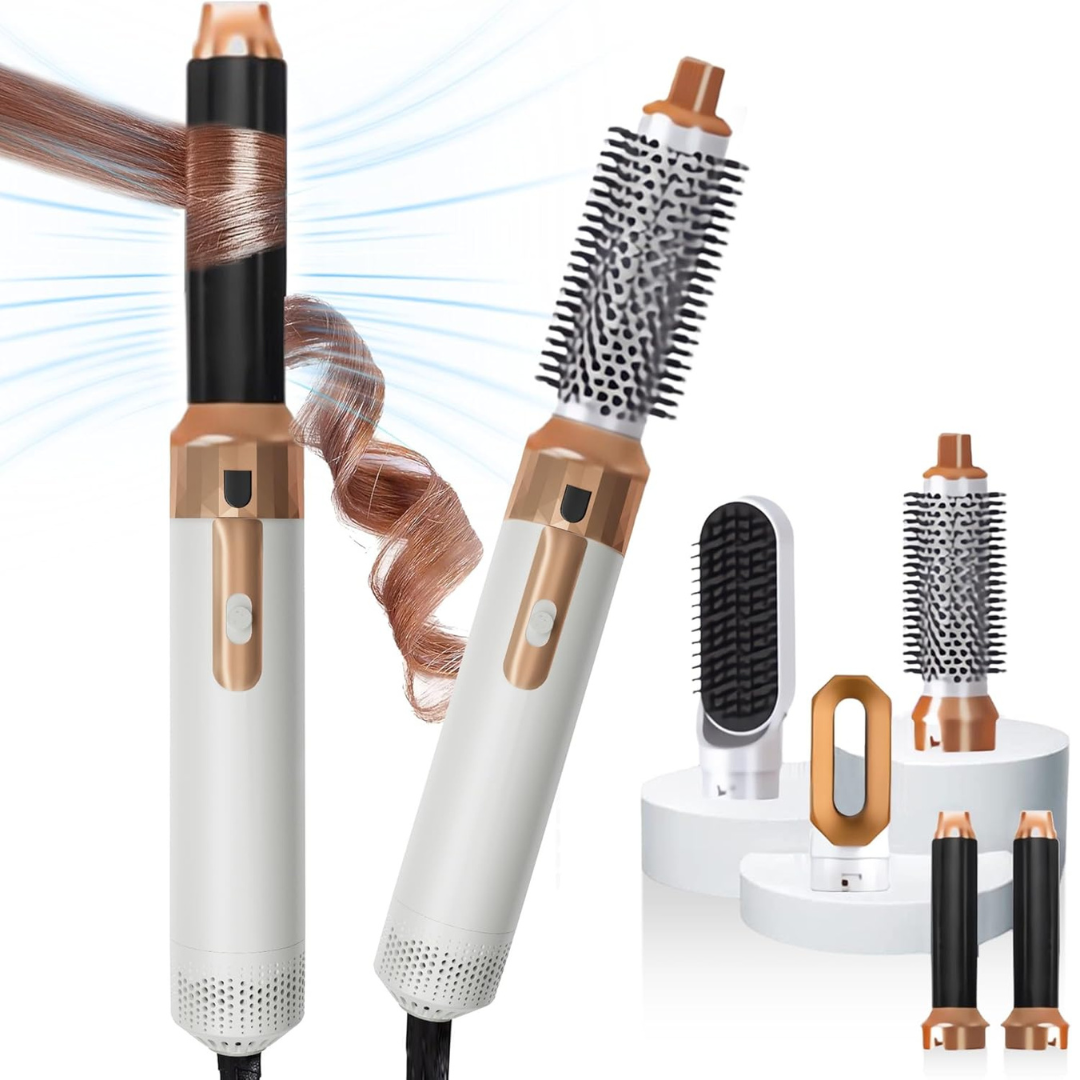 FRETE GRÁTIS - Escova Ellegance Deluxe Hair 5 em 1, Alisa, Seca, Modela, Faz Cachos e Anti-Frizz - BIVOLT (110v/220v)