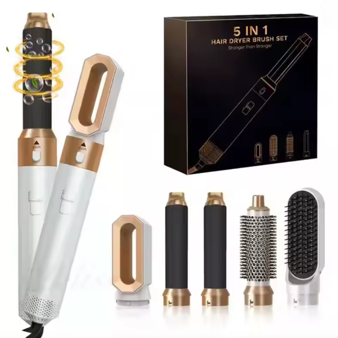 FRETE GRÁTIS - Escova Ellegance Deluxe Hair 5 em 1, Alisa, Seca, Modela, Faz Cachos e Anti-Frizz - BIVOLT (110v/220v)