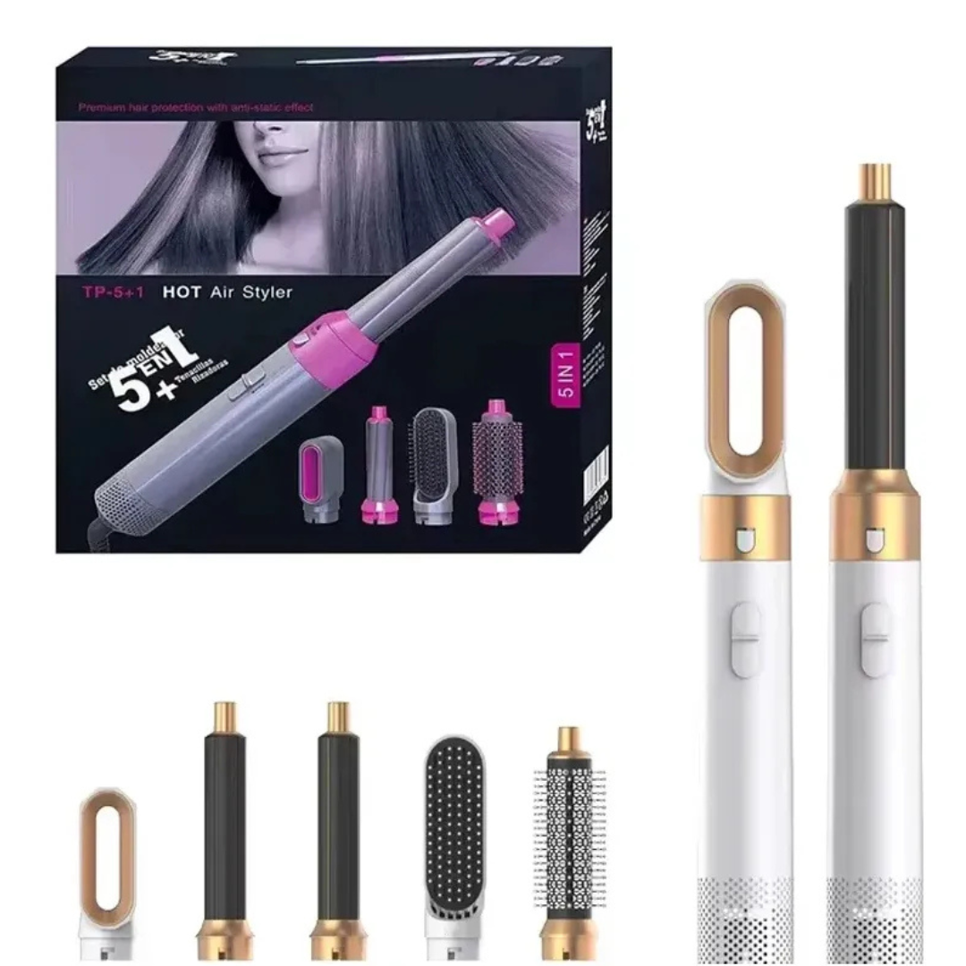 FRETE GRÁTIS - Escova Ellegance Deluxe Hair 5 em 1, Alisa, Seca, Modela, Faz Cachos e Anti-Frizz - BIVOLT (110v/220v)