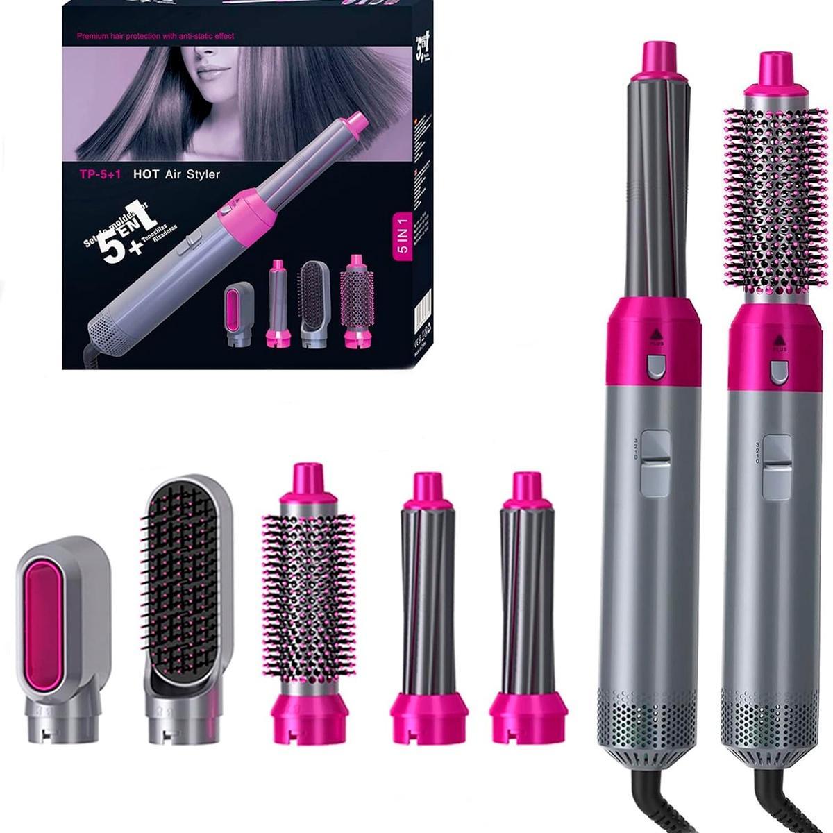 FRETE GRÁTIS - Escova Ellegance Deluxe Hair 5 em 1, Alisa, Seca, Modela, Faz Cachos e Anti-Frizz - BIVOLT (110v/220v)