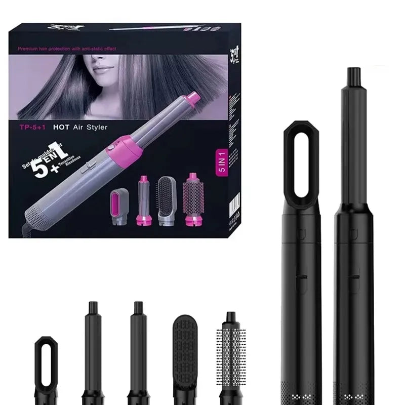 FRETE GRÁTIS - Escova Ellegance Deluxe Hair 5 em 1, Alisa, Seca, Modela, Faz Cachos e Anti-Frizz - BIVOLT (110v/220v)