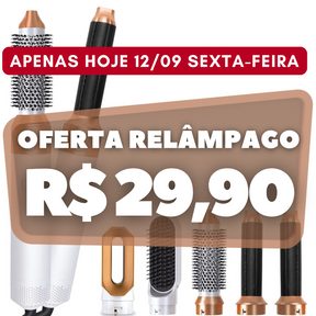 FRETE GRÁTIS - Escova Ellegance Deluxe Hair 5 em 1, Alisa, Seca, Modela, Faz Cachos e Anti-Frizz - BIVOLT (110v/220v)